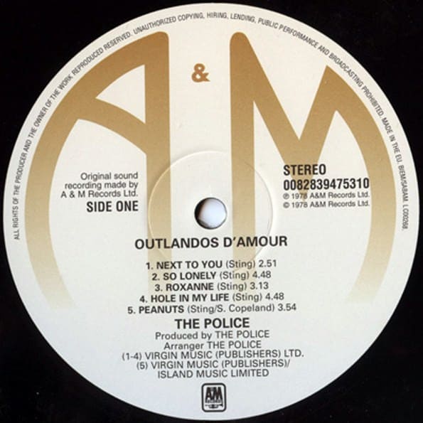 The Police Outlandos D'amour Vinilo3