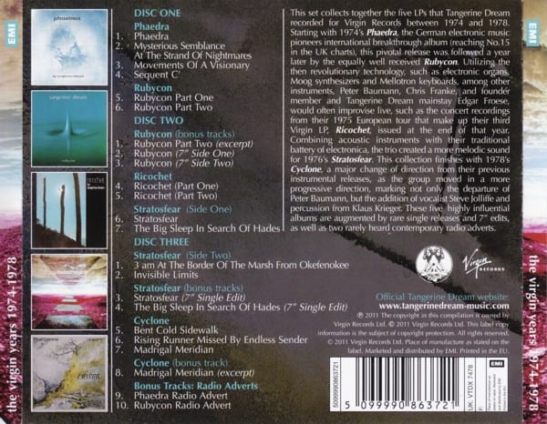 Tangerine Dream The Virgin Years: 1974-1978 Cd2