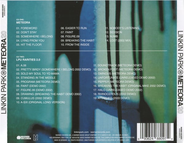Linkin Park Meteora 20 Cd1