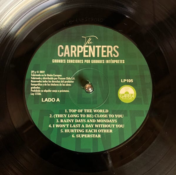 The Carpenters Grandes Canciones Nuevo Y Sellado Vinilo4