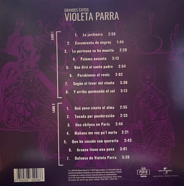 Violeta Parra Grandes Exitos Vinilo2