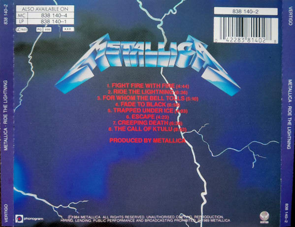 Metallica Ride The Lightning Remastered CD2