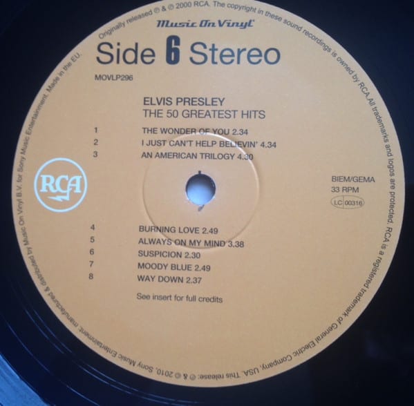 Elvis Presley The 50 Greatest Hits Vinilo8