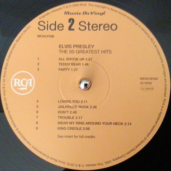 Elvis Presley The 50 Greatest Hits Vinilo4