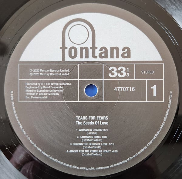 Tears For Fears The Seeds Of Love Nuevo Y Sellado Vinilo4