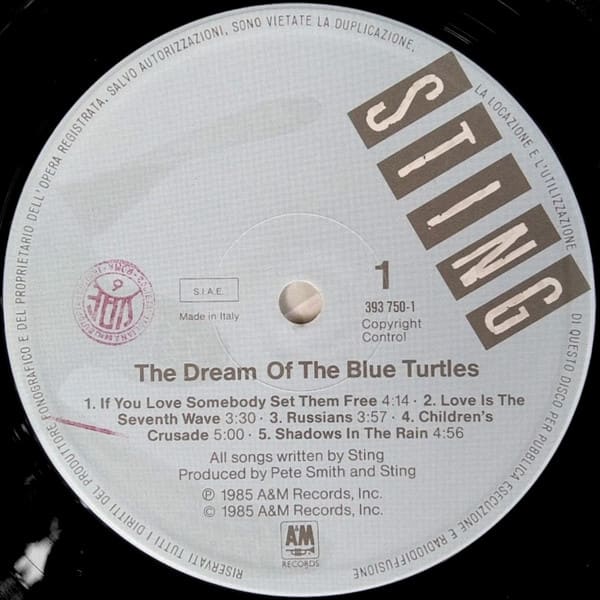 Sting The Dream Of The Blue Turtles Vinilo3