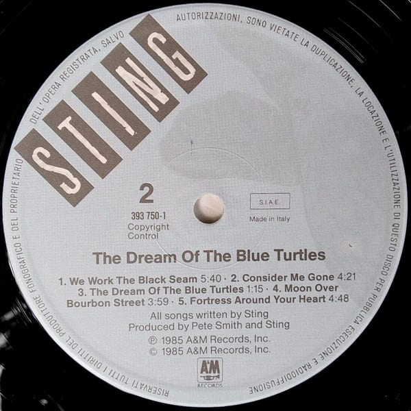 Sting The Dream Of The Blue Turtles Vinilo4