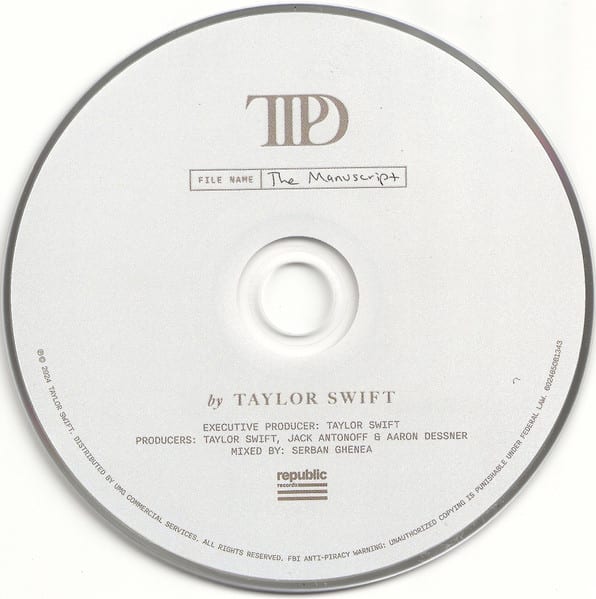 Taylor Swift The Tortured Poets Department Cd3