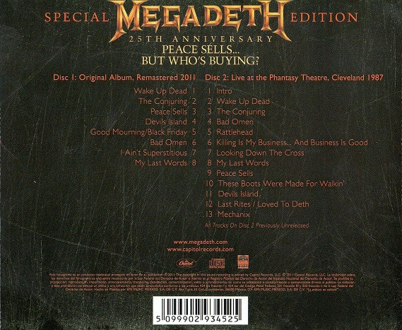 Megadeth Peace Sells... But Who's Buying? - 25th Anniversary Edition CD2