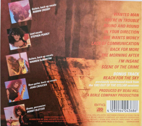 Ratt Out of The Cellar Cd2