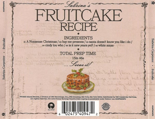 Sabrina Carpenter fruitcake Cd2