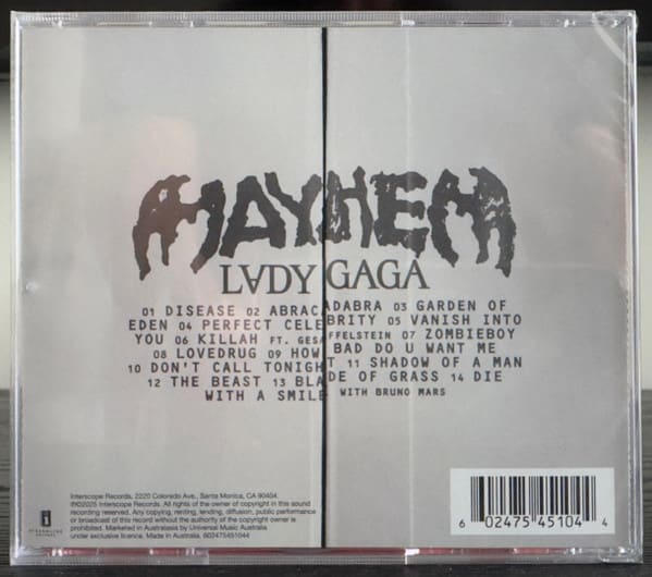 Lady Gaga MAYHEM Cd2