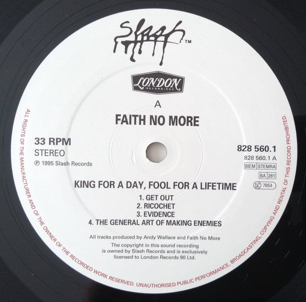 Faith No More King For Day Fool For A Lifetime Nuevo vinilo3