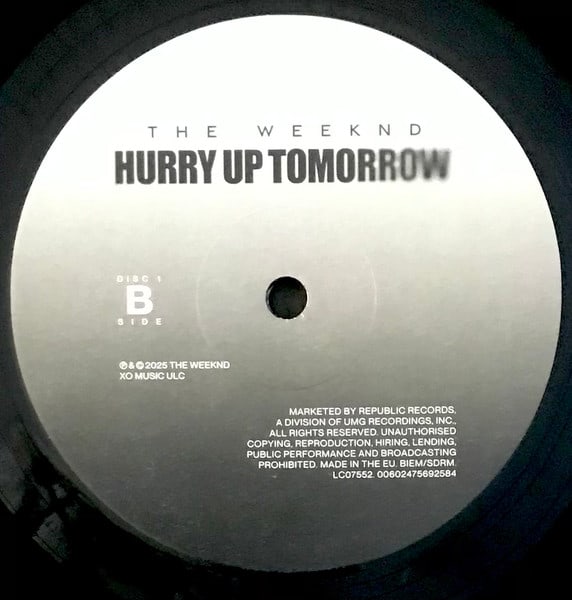 The Weeknd Hurry Up Tomorrow Vinilo4