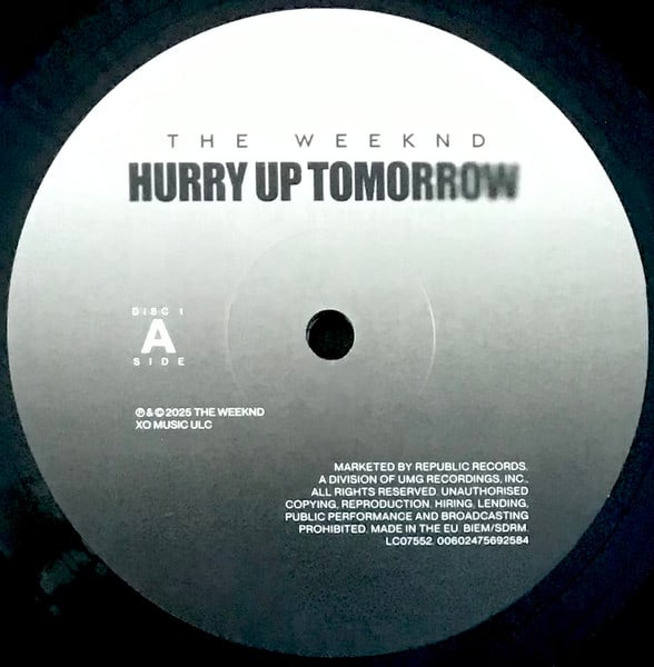 The Weeknd Hurry Up Tomorrow Vinilo3