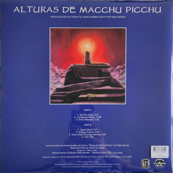 Los Jaivas Alturas Machu Picchu Vinilo2