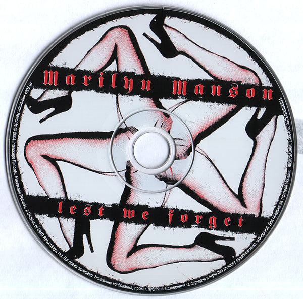 Marilyn Manson Lest We Forget (The Best Of) Cd3