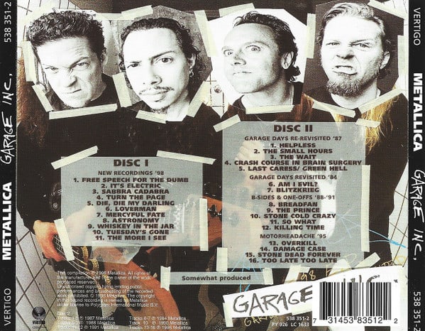 Metallica Garage Inc. Cd2