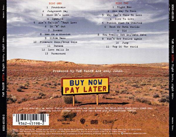 Van Halen Live: Right Here, Right Now. nuevo CD2