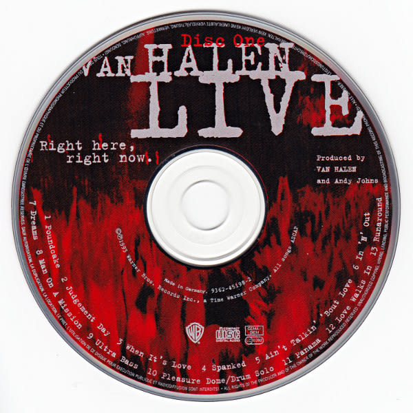 Van Halen Live: Right Here, Right Now. nuevo CD4