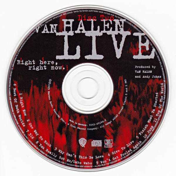 Van Halen Live: Right Here, Right Now. nuevo CD3