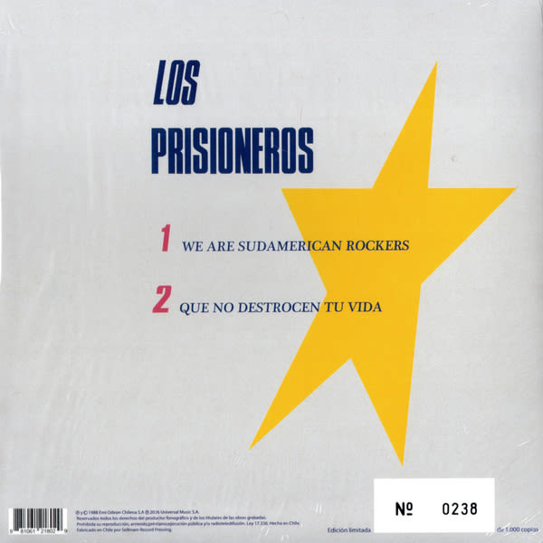 LOS PRISIONEROS WE ARE SUDAMERICAN ROCKERS (7 PULGADAS) VINILO2
