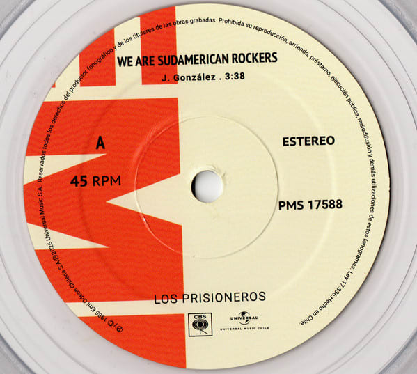 LOS PRISIONEROS WE ARE SUDAMERICAN ROCKERS (7 PULGADAS) VINILO3