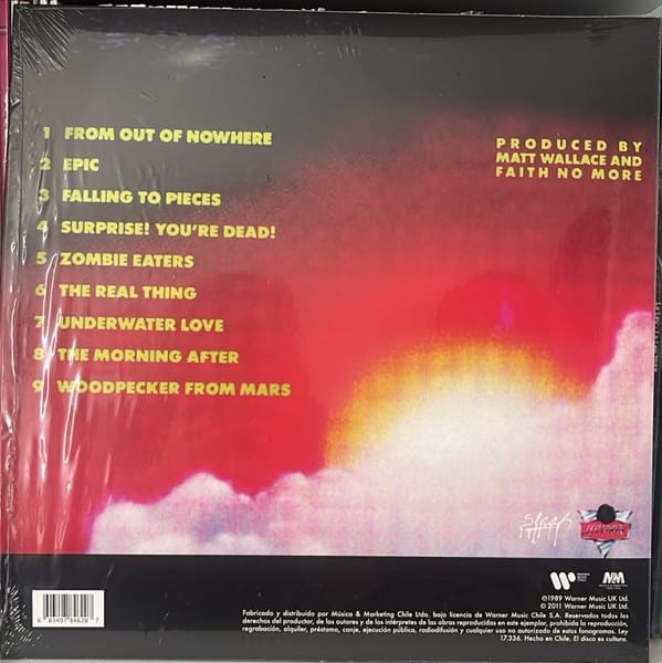 Faith No More The Real Thing Nuevo Y Sellado Vinilo2