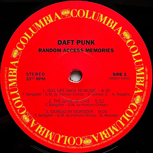 DAFT PUNK RANDOM ACCESS MEMORIES (2LP/180G) Vinilo3
