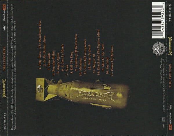 Megadeth Greatest Hits: Back To The Start Cd2