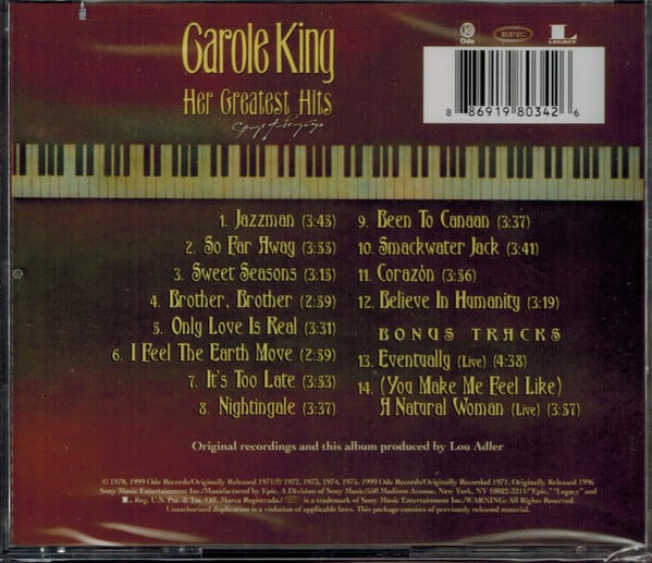 Carole King Her Greatest Hits (Songs Of Long Ago) CD2