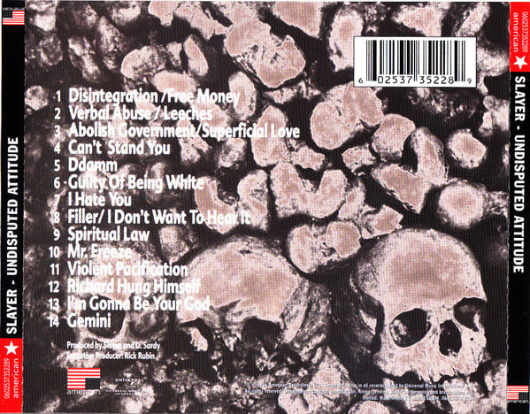 Slayer Undisputed Attitude Cd2