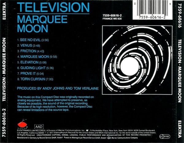 Television - Marquee Moon Nuevo Y Sellado cd2