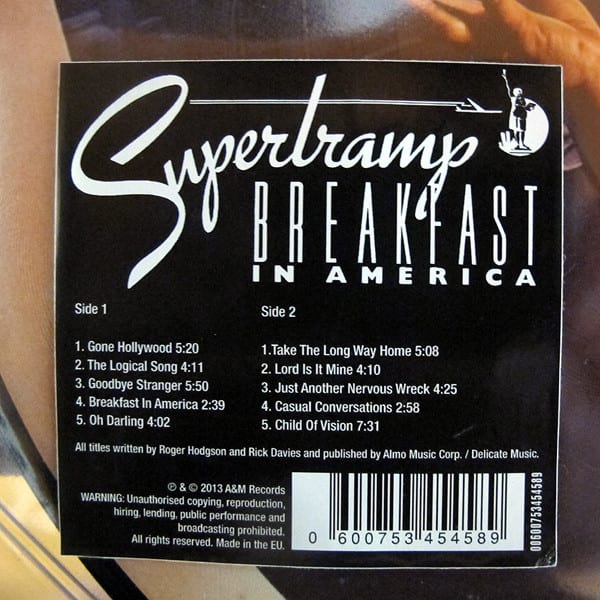 Supertramp Breakfast In America Picture Vinilo3
