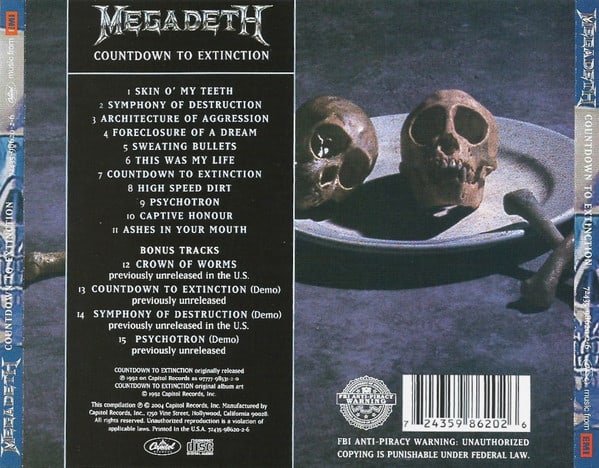MEGADETH COUNTDOWN TO EXTINCTION Cd3