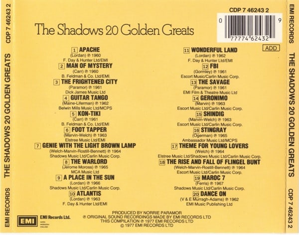 The Shadows 20 Golden Greats CD1