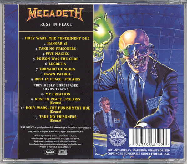 Megadeth Rust In Peace Cd1