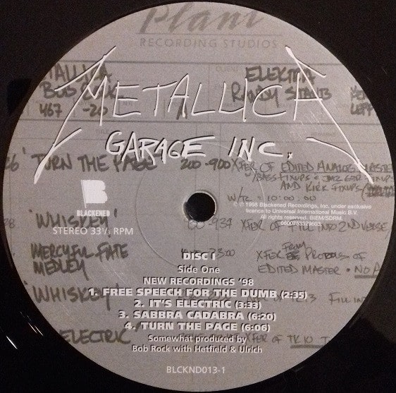Metallica Garage Inc. Vinilo3