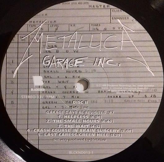 Metallica Garage Inc. Vinilo6