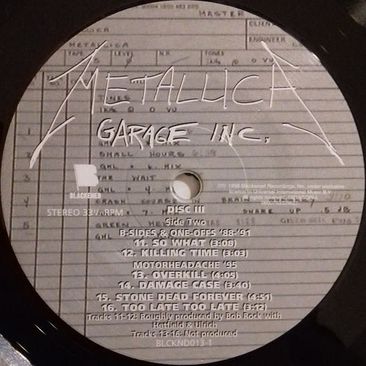 Metallica Garage Inc. Vinilo8