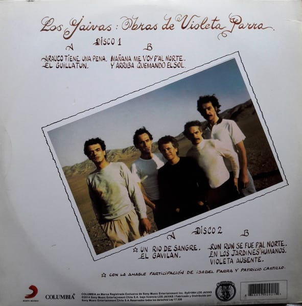 Los Jaivas Obras De Violeta Parra Doble Vinilo2