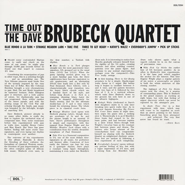 The Dave Brubeck Quartet Time Out Vinyl nuevo2
