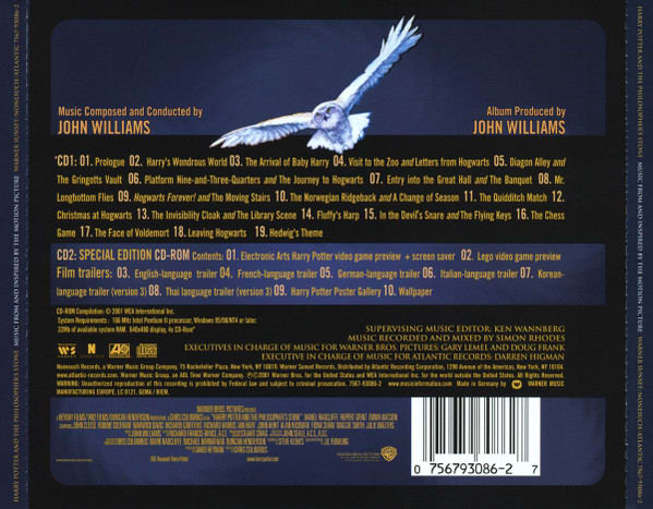 Cd John Williams Harry Potter And The Philosopher's Stone2