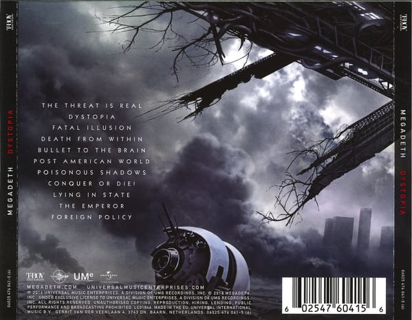 Megadeth Dystopia Cd2