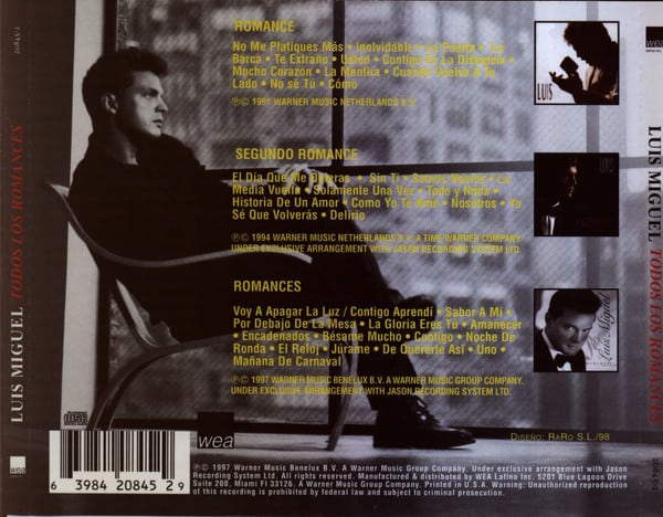 Luis Miguel Todos Los Romances Cd2