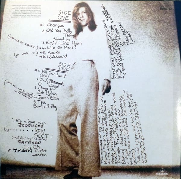David Bowie Hunky Dory Vinilo1