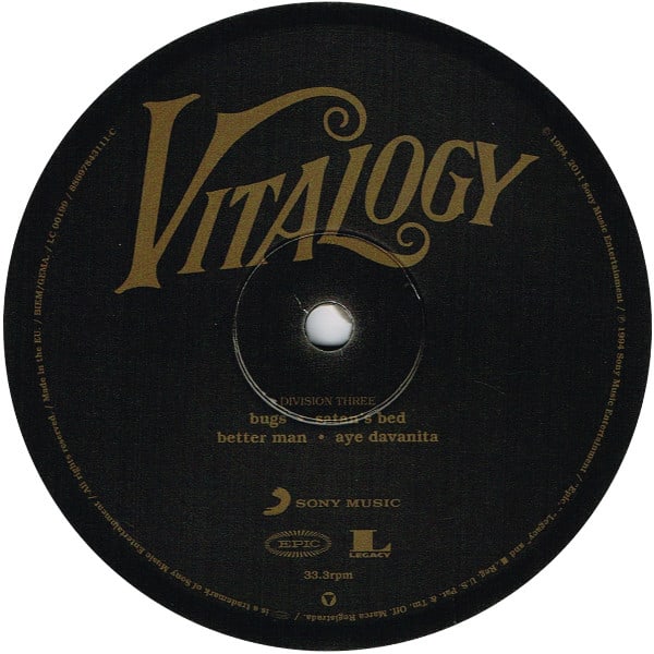 PEARL JAM VITALOGY (2LP/180G/GATEFOLD) Vinilo6