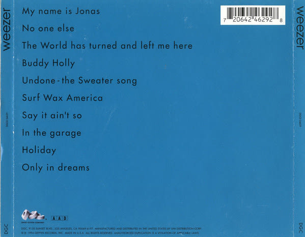 Weezer Weezer Blue Nuevo Y Sellado Cd2
