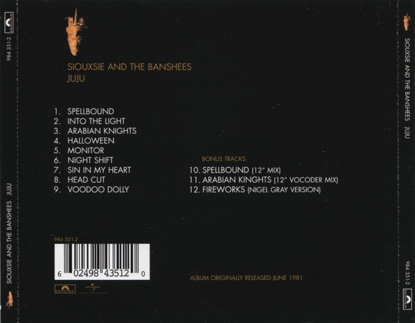 Siouxsie And The Banshees Ju Ju Cd2