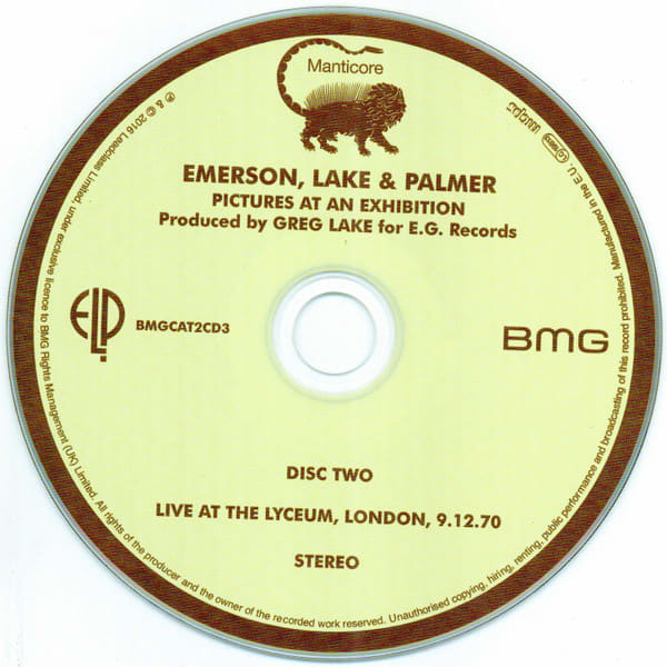 Emerson, Lake & Palmer Pictures At an Exhibition Cd3